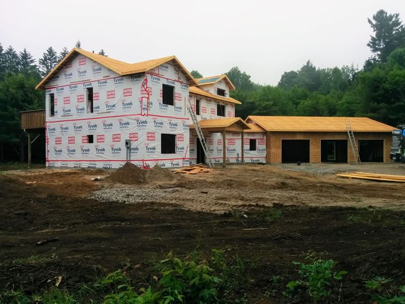 Rough-graded ground around The Bayview, an A&R build in Oro-Medonte